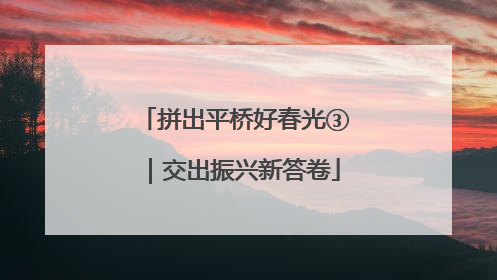 拼出平桥好春光③｜交出振兴新答卷