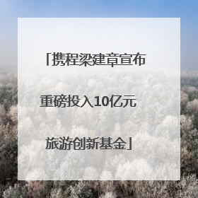 携程梁建章宣布重磅投入10亿元旅游创新基金