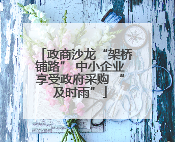 政商沙龙“架桥铺路” 中小企业享受政府采购 “及时雨”