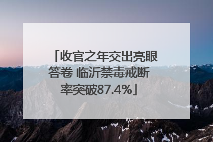 收官之年交出亮眼答卷 临沂禁毒戒断率突破87.4%