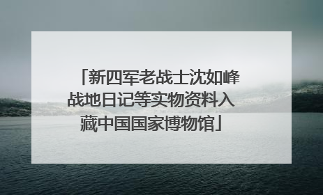 新四军老战士沈如峰战地日记等实物资料入藏中国国家博物馆