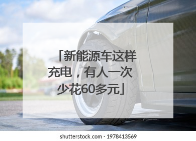 新能源车这样充电，有人一次少花60多元