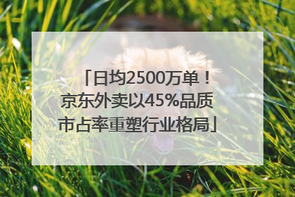 日均2500万单！京东外卖以45%品质市占率重塑行业格局