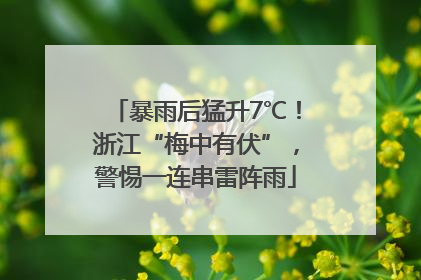 暴雨后猛升7℃！浙江“梅中有伏”，警惕一连串雷阵雨