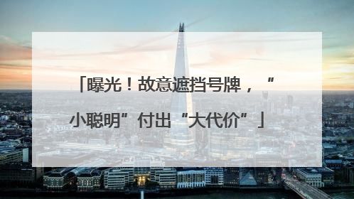 曝光！故意遮挡号牌，“小聪明”付出“大代价”