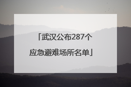 武汉公布287个应急避难场所名单