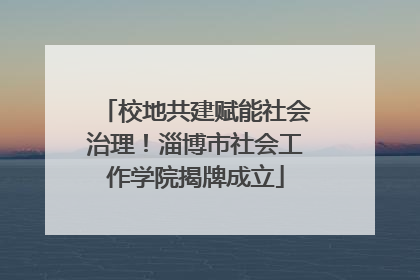 校地共建赋能社会治理！淄博市社会工作学院揭牌成立