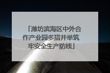潍坊滨海区中外合作产业园多措并举筑牢安全生产防线