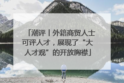 潮评丨外籍商贸人士可评人才，展现了“大人才观”的开放胸襟