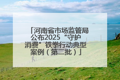 河南省市场监管局公布2025“守护消费”铁拳行动典型案例（第二批）