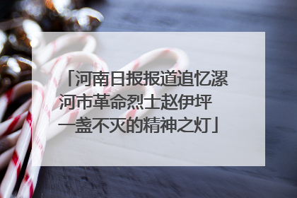 河南日报报道追忆漯河市革命烈士赵伊坪 一盏不灭的精神之灯