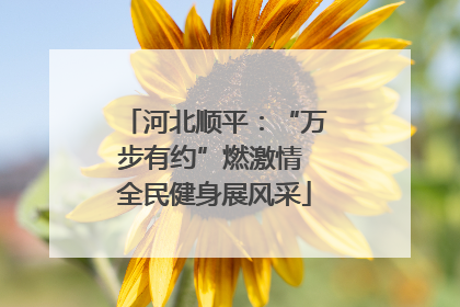 河北顺平：“万步有约”燃激情 全民健身展风采