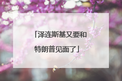 泽连斯基又要和特朗普见面了