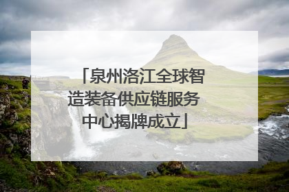 泉州洛江全球智造装备供应链服务中心揭牌成立