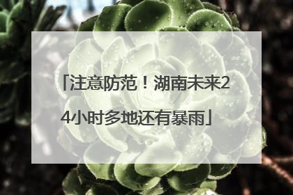 注意防范！湖南未来24小时多地还有暴雨
