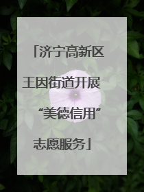济宁高新区王因街道开展“美德信用”志愿服务