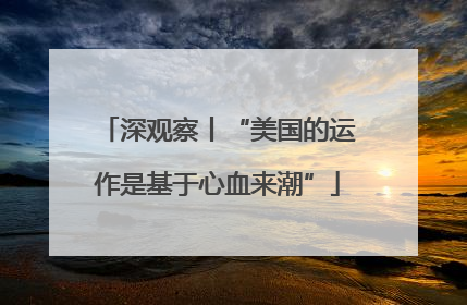 深观察丨“美国的运作是基于心血来潮”