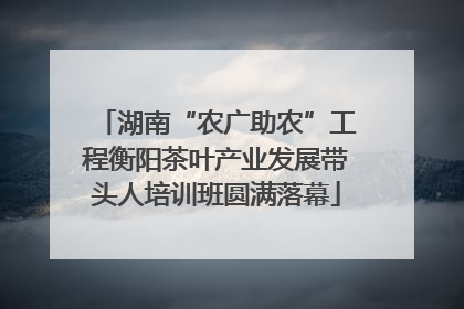 湖南“农广助农”工程衡阳茶叶产业发展带头人培训班圆满落幕