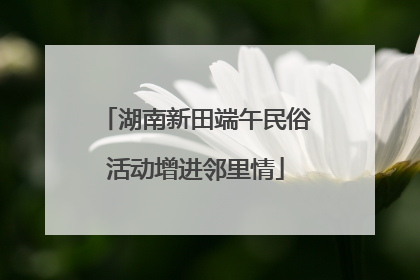 湖南新田端午民俗活动增进邻里情