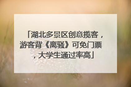 湖北多景区创意揽客，游客背《离骚》可免门票，大学生通过率高