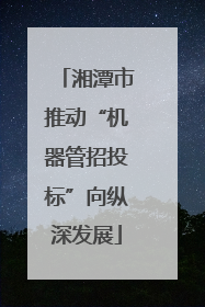 湘潭市推动“机器管招投标”向纵深发展