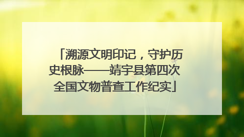 溯源文明印记，守护历史根脉——靖宇县第四次全国文物普查工作纪实