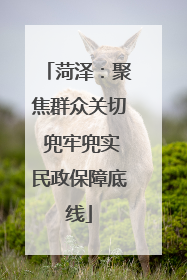 菏泽：聚焦群众关切 兜牢兜实民政保障底线
