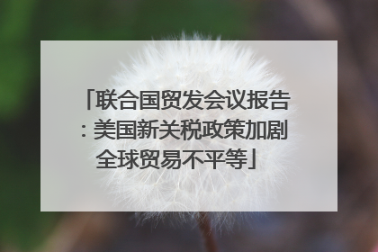 联合国贸发会议报告：美国新关税政策加剧全球贸易不平等