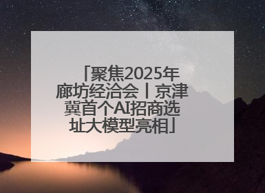 聚焦2025年廊坊经洽会丨京津冀首个AI招商选址大模型亮相