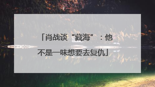 肖战谈“藏海”：他不是一味想要去复仇