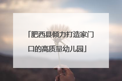 肥西县倾力打造家门口的高质量幼儿园