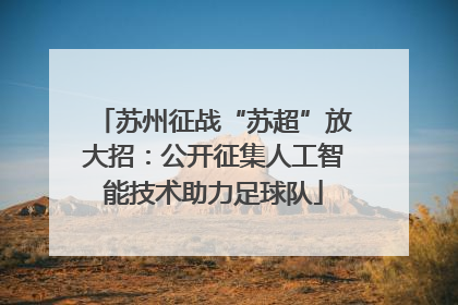 苏州征战“苏超”放大招：公开征集人工智能技术助力足球队
