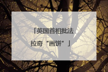 英国首相批法拉奇“画饼”