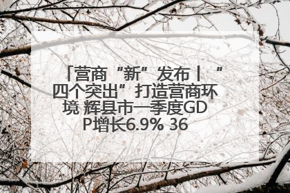营商“新”发布丨“四个突出”打造营商环境 辉县市一季度GDP增长6.9% 36个重点项目落地