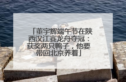 董宇辉端午节在陕西汉江赛龙舟夺冠：获奖两只鸭子，他要带回北京养着