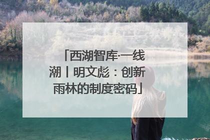 西湖智库·一线潮丨明文彪：创新雨林的制度密码