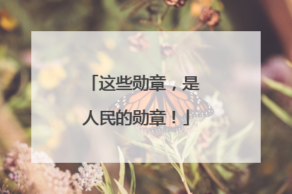 这些勋章，是人民的勋章！