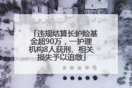 违规结算长护险基金超90万，一护理机构8人获刑、相关损失予以追缴