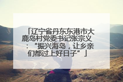 辽宁省丹东东港市大鹿岛村党委书记张宗义：“振兴海岛，让乡亲们都过上好日子”