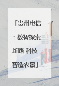 贵州电信：数智探索新路 科技智造农景
