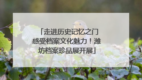 走进历史记忆之门 感受档案文化魅力！潍坊档案珍品展开展