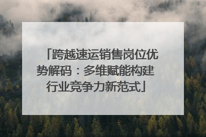 跨越速运销售岗位优势解码：多维赋能构建行业竞争力新范式