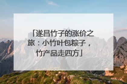 遂昌竹子的涨价之旅：小竹叶包粽子，竹产品走四方