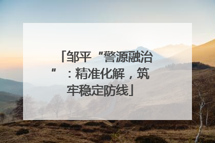 邹平“警源融治”：精准化解，筑牢稳定防线
