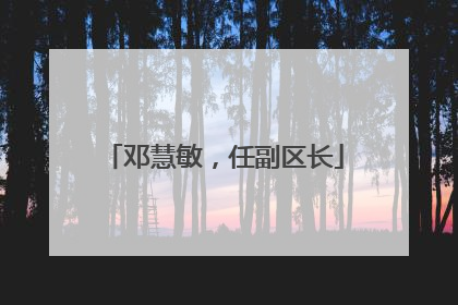 邓慧敏，任副区长