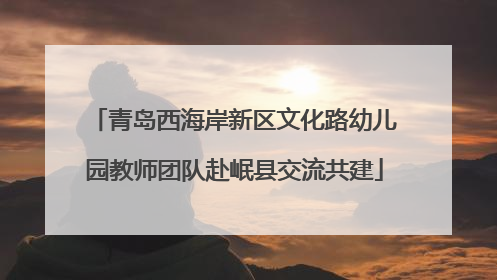 青岛西海岸新区文化路幼儿园教师团队赴岷县交流共建