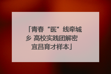 青春“医”线牵城乡 高校实践团解密宜昌育才样本