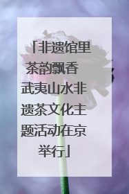 非遗馆里茶韵飘香 武夷山水非遗茶文化主题活动在京举行