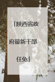 陕西省政府最新干部任免