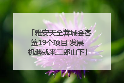 雅安天全蓉城会客签19个项目 发展机遇就来二郎山下